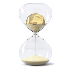 Hour glass or sand watch concept art about collapse and climate change