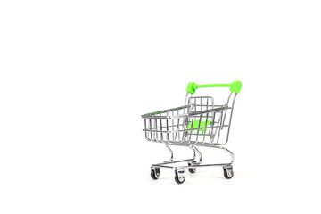 Shopping cart on white background for Online shopping concepts