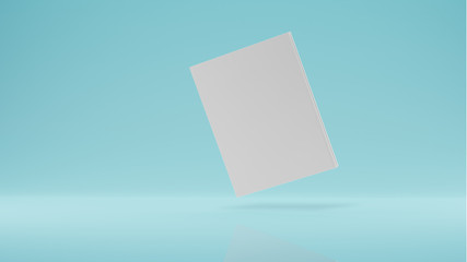 Magazine Cover book with saddle mockup floating on white background with clipping path ,3D illustration