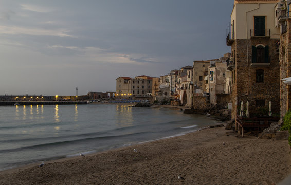 view from Cefalù beach