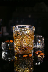 Fresh cocktail drink on dark background