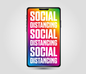 Social Distancing Bunt Dating Smartphone Soziale Kontakte Abstand Plattform Distanz Vektor