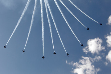 Evolution des avions lors d'un meeting aerien