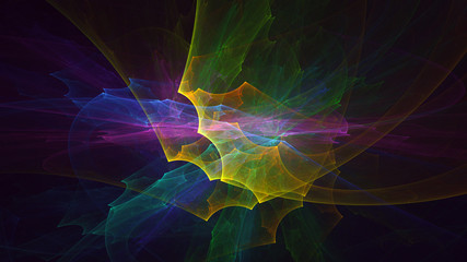 3D rendering abstract fractal light background