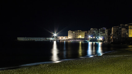night views from Cefalù beach