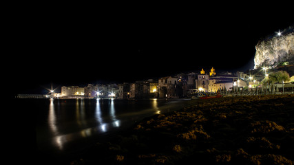 night views from Cefalù beach