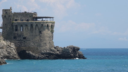 Amalfi Costa, Italy, Landscape, The castle, the Rock and the Sea