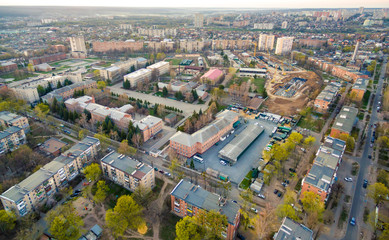 Fototapeta premium aerial view to residental area Pavlovo Pole in Kharkiv, Ukraine