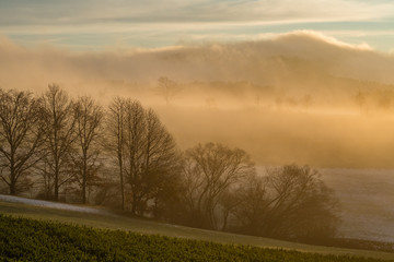 Sunrise in bavaria during winter times