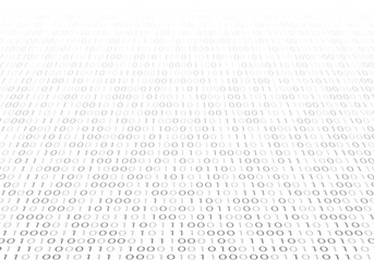 Digital  binary code background. Matrix style program. Random falling numbers.