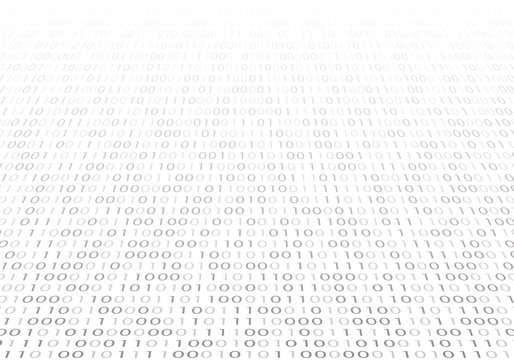 Digital  binary code background. Matrix style program. Random falling numbers.