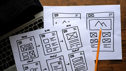 Website Design Wireframe Examples Of Web And Mobile Wireframe Sketches Printable. BKK 2020 APR 15