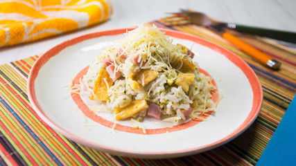 Rice with egg and jam