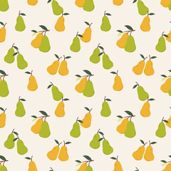 Summer fruit  pear seamless pattern