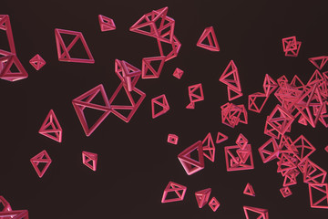 Background abstract, geometric triangle or square for design, graphic resource. 3D render.