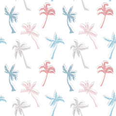 Palm tree abstract pattern seamless in simple style vector illustration. Pastel colors for print, textile, cover.