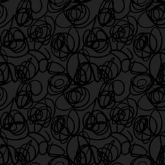 Vector abstract seamless scribble background. Fantasy modern colorful tangled pattern. Vibrant art chaos backdrop. Digital tortuous design. Creative tangled composition.