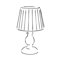 Table lamp vector sketch icon isolated on background. Hand drawn Table lamp icon. Table lamp