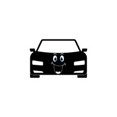 Smile car concept logotype template design isolated on white background