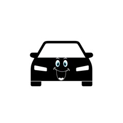 Smile car concept logotype template design isolated on white background
