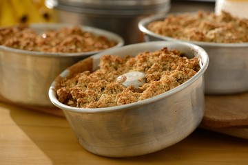 Bolo de banana, aveia e mel