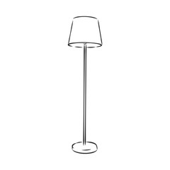 Floor lamp sketch vector illustration the object for the interior