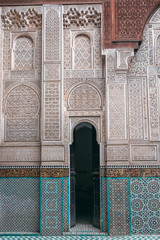 Bou Inania Madrasa built in 1350 in the city of Meknes, Morocco. A madrasa is a Islamic learning center, an old university