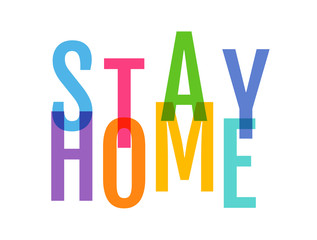 Stay home on white background