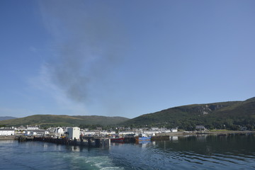 Ferry terminal in Ullapool, Scotland from water