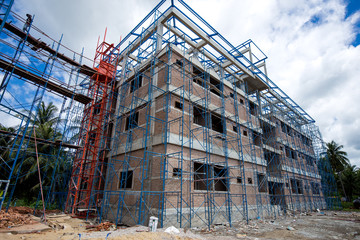 The new mansions or big and tall building are being constructing in wide open spaces