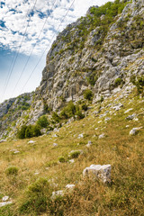 Sunny morning view of Boka Kotor Bay near Risan, Montenegro, Europe.