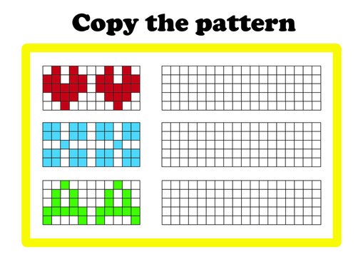 Copy the pattern - vector worksheet for children scaled for A4 print
