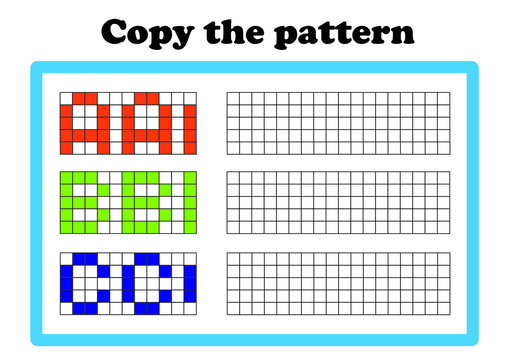 Copy the pattern - vector worksheet for children scaled for A4 print
