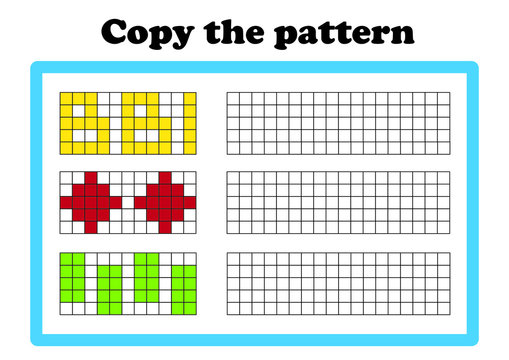 Copy the pattern - vector worksheet for children scaled for A4 print