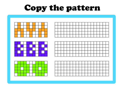 Copy the pattern - vector worksheet for children scaled for A4 print