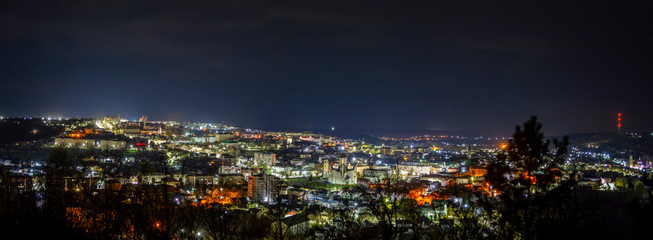 Obraz premium night view of the city of Chortkiv