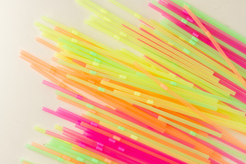 multicolored plastic disposable drinking straws