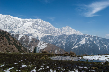 A view from the Triund camping in McLeod Ganj