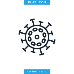 Corona Virus or Covid-19 Icon Vector Logo Design Template