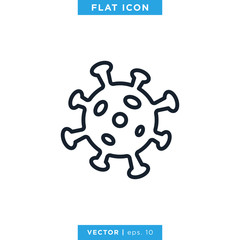 Corona Virus or Covid-19 Icon Vector Logo Design Template