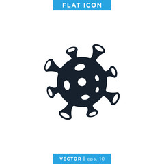 Corona Virus or Covid-19 Icon Vector Logo Design Template