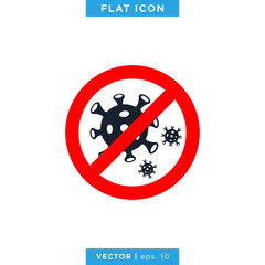 Stop Corona Virus Icon Vector Design Template
