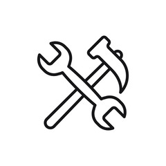 hammer and spanner icon vector illustration