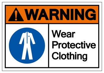 Fototapeta premium Warning Wear Protective Clothing Symbol Sign,Vector Illustration, Isolated On White Background Label. EPS10