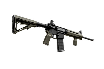 Modern automatic rifle isolated on white. Weapons for police, special forces and the army....