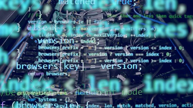 Servers and the coded data appearing above them