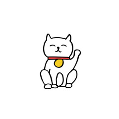 maneki neko doodle icon