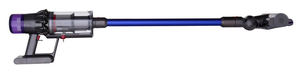 Upright vacuum cleaner, wireless. Stick. Isolated, white background. 