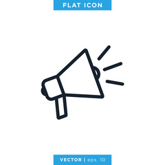 Megaphone Icon Vector Logo Design Template.