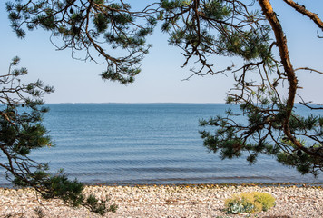 View of the shore of Tulliniemi and Gulf of Finland, Hanko, Finland